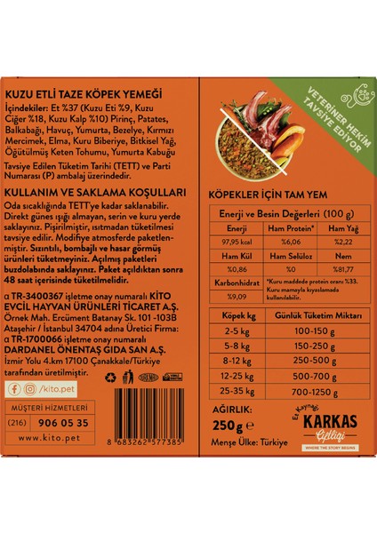 Fresh Kuzu Etli Taze Köpek Yemeği fiyatları