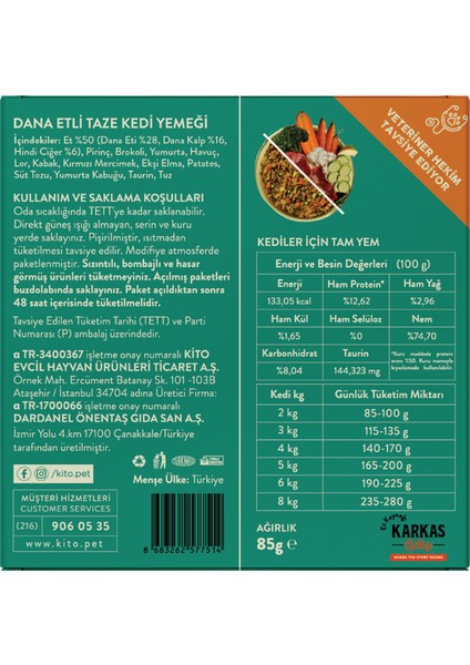 Fresh Dana Etli Kedi Yemeği 85 gr indirimleri