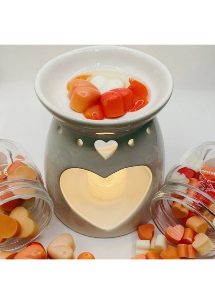 Karışık Renkli Kalpli Kokulu Buhurdanlık Mum 20'li modelleri