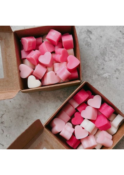 Karışık Renkli Kalpli Kokulu Buhurdanlık Mum 20'li indirimleri