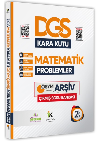 DGS Matematiğin Kara Kutusu 2. Cilt Problem K.ö. Dijital Çözümlü ÖSYM Çıkmış Soru Havuzu Bankası