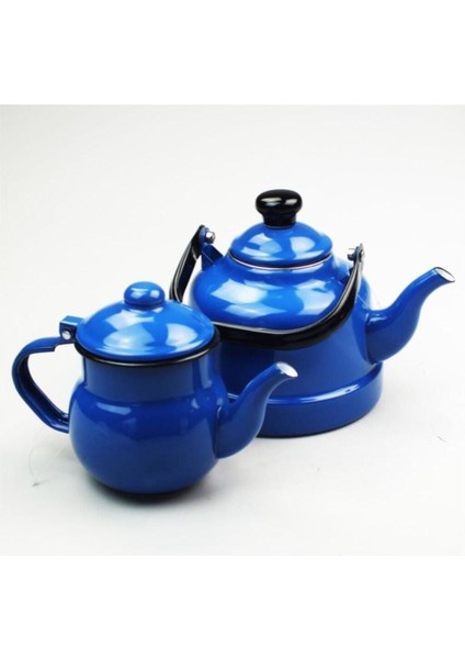 Emaye Çinko Çaydanlık Seti, 1,7 L, Nostaljik Beyaz Tasarım