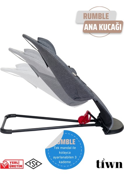 Rumble Yastıklı 3 Pozisyona Ayarlanabilen Katlanır Ana Kucağı