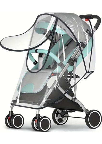 Fermuarlı Açılır Pencereli Bebek Arabası Yağmurluğu(Bütün Bebek Arabalarına Uyumludur)