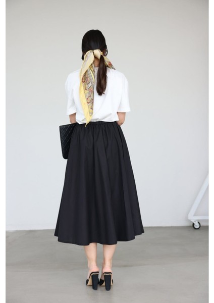 Keyymod Kadın Full Fermuarlı Fermuar Cepli Midi Boy Pamuk Etek modelleri