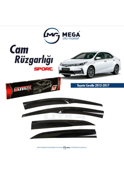 Toyota Corolla 2013-2018 Arası Mugen Tip Cam Rüzgarlık Sunplex