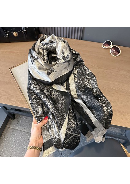 Moda Kadın Eşarp Kelebek Desen Şal Tensilk Pamuk Önlük (Yurt Dışından)