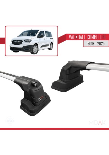 Vauxhall Combo Life 2019-2025 Arası ile Uyumlu Ace-3 Ara Atkı Tavan Barı Gri 2 Adet modelleri