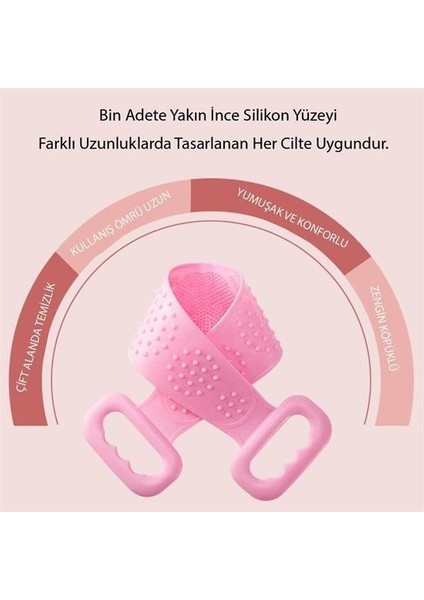 Çift Taraflı Banyo Hamam Lifi Silikon Masajlı Yumuşak Duş Lifi