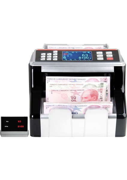GB8200S Karışık Para Sayma Makinesi ve Sahte Yakalama + Türkçe Konuşma + Müşteri Ekranı