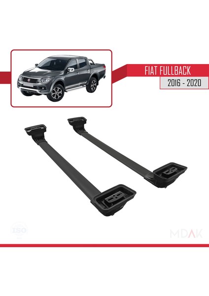 Fiat Fullback 2016-2020 Arası ile Uyumlu Ace-3 Ara Atkı Tavan Barı Siyah 2 Adet