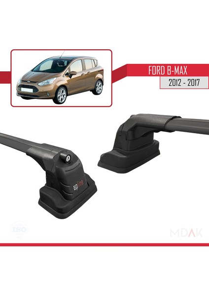 Ford B-Max (B232) 2012-2017 Arası ile Uyumlu Ace-3 Ara Atkı Tavan Barı Siyah 2 Adet