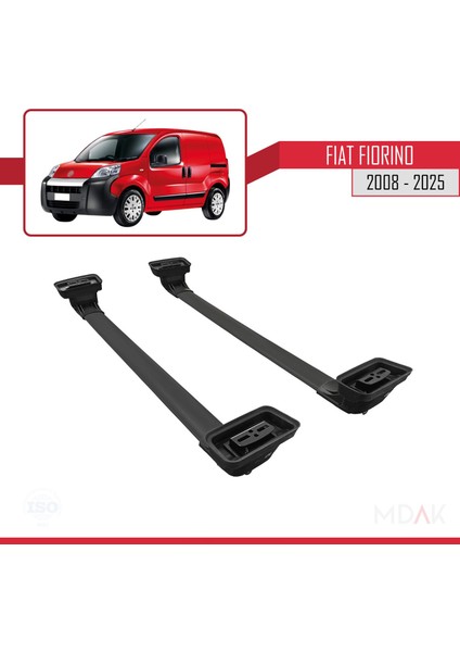 Fiat Fiorino 2008-2025 Arası ile Uyumlu Ace-3 Ara Atkı Tavan Barı Siyah 2 Adet indirimleri