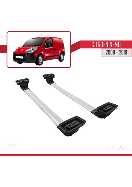 Citroen Nemo 2008-2019 Arası ile Uyumlu Ace-3 Ara Atkı Tavan Barı Gri 2 Adet indirimleri