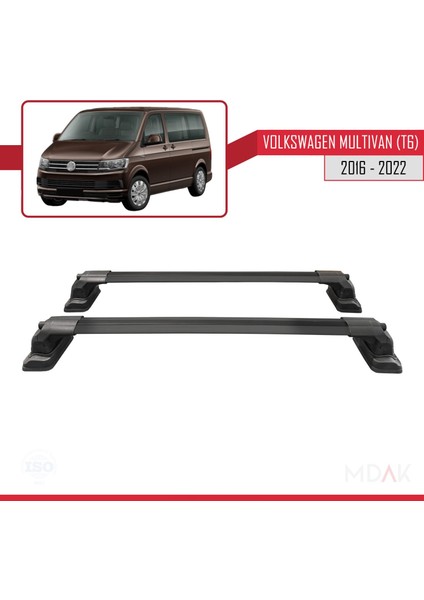 Volkswagen Multivan (T6) 2016-2022 Arası ile Uyumlu Ace-3 Ara Atkı Tavan Barı Siyah 2 Adet fırsatları