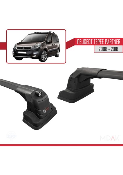 Peugeot Partner Tepee 2008-2018 Arası ile Uyumlu Ace-3 Ara Atkı Tavan Barı Siyah 2 Adet modelleri