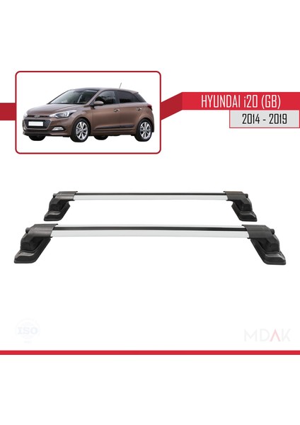 Hyundai I20 (Gb) 2014-2019 Arası ile Uyumlu Ace-3 Ara Atkı Tavan Barı Gri 2 Adet fırsatları