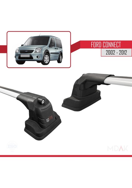 Ford Connect 2002-2012 Arası ile Uyumlu Ace-3 Ara Atkı Tavan Barı Gri 2 Adet