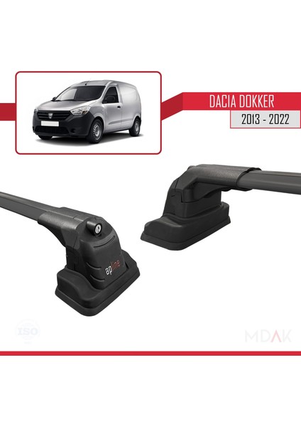 Dacia Dokker 2013-2022 Arası ile Uyumlu Ace-3 Ara Atkı Tavan Barı Siyah 2 Adet