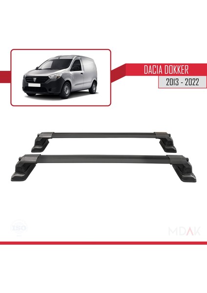 Dacia Dokker 2013-2022 Arası ile Uyumlu Ace-3 Ara Atkı Tavan Barı Siyah 2 Adet