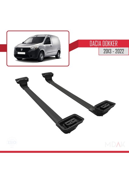 Dacia Dokker 2013-2022 Arası ile Uyumlu Ace-3 Ara Atkı Tavan Barı Siyah 2 Adet