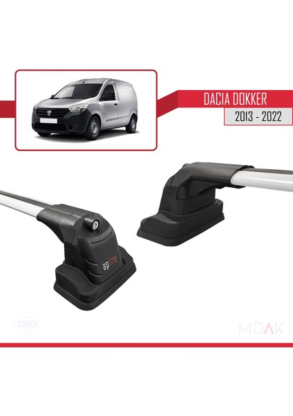 Dacia Dokker 2013-2022 Arası ile Uyumlu Ace-3 Ara Atkı Tavan Barı Gri 2 Adet
