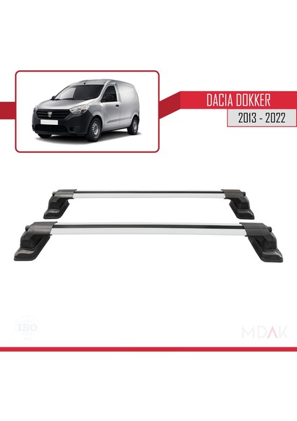 Dacia Dokker 2013-2022 Arası ile Uyumlu Ace-3 Ara Atkı Tavan Barı Gri 2 Adet