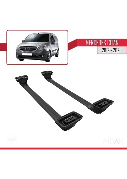 Mercedes Benz Citan 2012-2021 Arası ile Uyumlu Ace-3 Ara Atkı Tavan Barı Siyah 2 Adet indirimleri