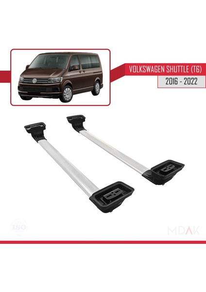 Volkswagen Shuttle (T6) 2016-2022 Arası ile Uyumlu Ace-3 Ara Atkı Tavan Barı Gri 2 Adet indirimleri