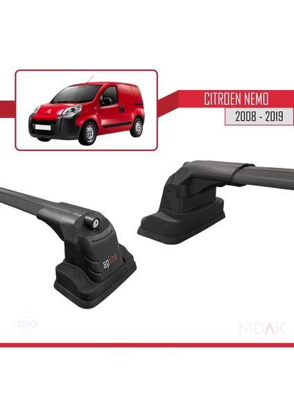 Citroen Nemo 2008-2019 Arası ile Uyumlu Ace-3 Ara Atkı Tavan Barı Siyah 2 Adet modelleri