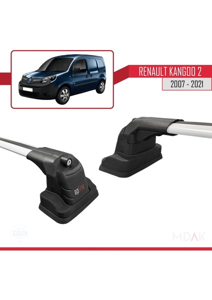 Renault Kangoo 2 2007-2021 Arası ile Uyumlu Ace-3 Ara Atkı Tavan Barı Gri 2 Adet