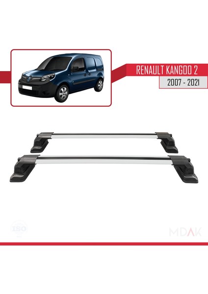 Renault Kangoo 2 2007-2021 Arası ile Uyumlu Ace-3 Ara Atkı Tavan Barı Gri 2 Adet