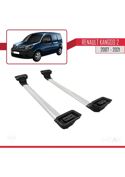 Renault Kangoo 2 2007-2021 Arası ile Uyumlu Ace-3 Ara Atkı Tavan Barı Gri 2 Adet