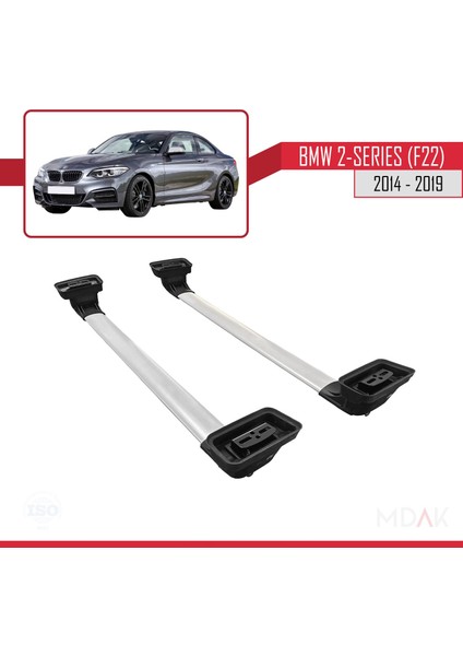 Bmw 2 Serisi (F22) 2014-2019 Arası ile Uyumlu Ace-3 Ara Atkı Tavan Barı Gri 2 Adet indirimleri