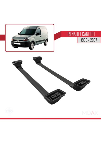 Renault Kangoo 1996-2007 Arası ile Uyumlu Ace-3 Ara Atkı Tavan Barı Siyah 2 Adet
