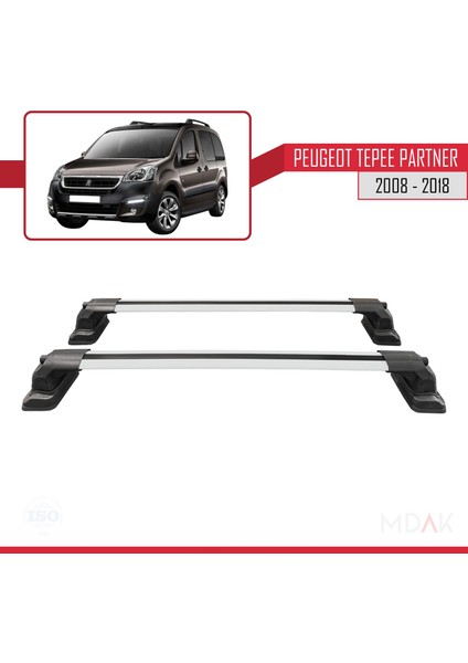 Peugeot Partner Tepee 2008-2018 Arası ile Uyumlu Ace-3 Ara Atkı Tavan Barı Gri 2 Adet fırsatları