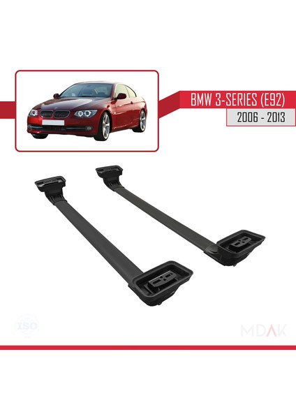 Bmw 3 Serisi (E92) 2006-2013 Arası ile Uyumlu Ace-3 Ara Atkı Tavan Barı Siyah 2 Adet indirimleri