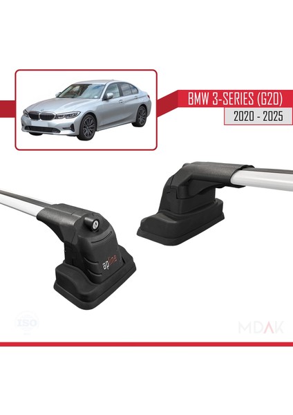 Bmw 3 Serisi (G20) 2020-2025 Arası ile Uyumlu Ace-3 Ara Atkı Tavan Barı Gri 2 Adet