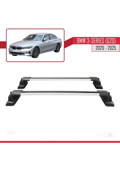 Bmw 3 Serisi (G20) 2020-2025 Arası ile Uyumlu Ace-3 Ara Atkı Tavan Barı Gri 2 Adet