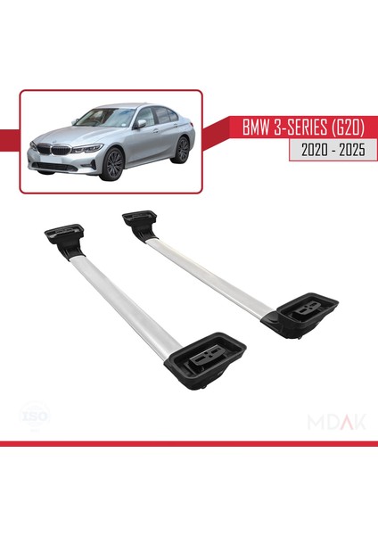 Bmw 3 Serisi (G20) 2020-2025 Arası ile Uyumlu Ace-3 Ara Atkı Tavan Barı Gri 2 Adet