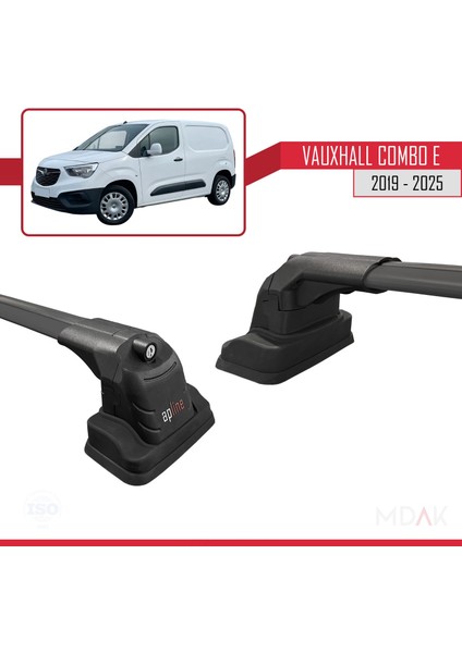 Vauxhall Combo E 2019-2025 Arası ile Uyumlu Ace-3 Ara Atkı Tavan Barı Siyah 2 Adet