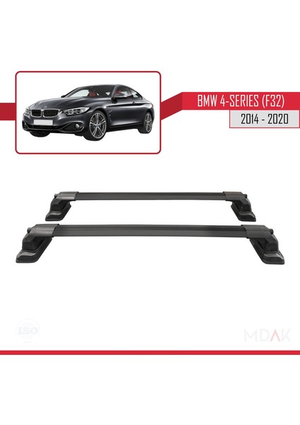 Bmw 4 Serisi (F32) 2014-2020 Arası ile Uyumlu Ace-3 Ara Atkı Tavan Barı Siyah 2 Adet