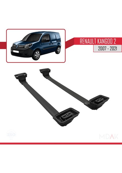 Renault Kangoo 2 2007-2021 Arası ile Uyumlu Ace-3 Ara Atkı Tavan Barı Siyah 2 Adet indirimleri