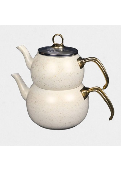 Bej Renkli Çaydanlık Takımı, 1+2 L, Şık ve Kullanışlı Granit Set fiyatları