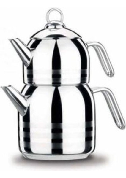 Lacivert paslanmaz çaydanlık takımı, şık ve dayanıklı mutfak seti, 1,3 L kapasite