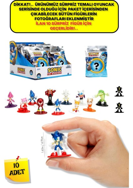 10 Adet Sonic Metal Sürpriz Paket - 10 Adet 4,19 cm - Sadece 10 Figür Gönderiliyor Lütfen Dikkat!...