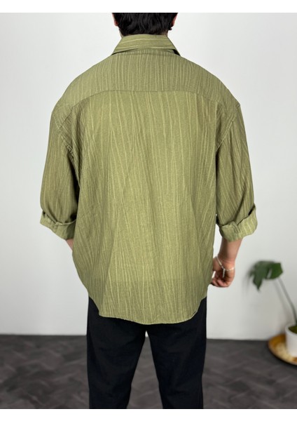 Efektli Dökümlü Oversize Erkek Gömlek modelleri