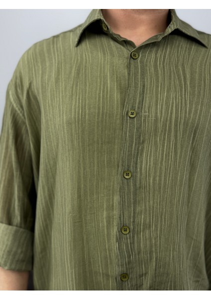 Efektli Dökümlü Oversize Erkek Gömlek fırsatları