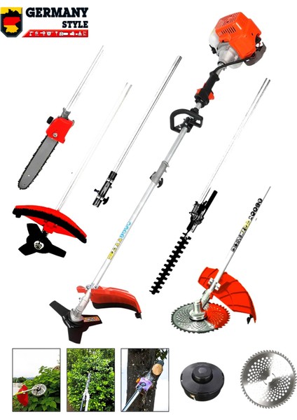 Maxstar Seri 4 In 1 Benzinli Tırpan Çit Budama Budama Testeresi Ot Çalı Dal Biçme