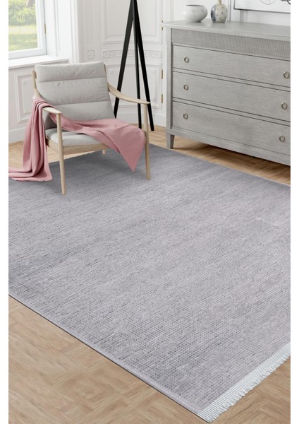 Azra Kaymaz Taban Gri Halı – Salon, Çocuk Odası ve Mutfak Için Yıkanabilir, Yumuşak Kilim